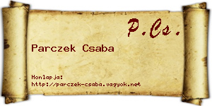 Parczek Csaba névjegykártya