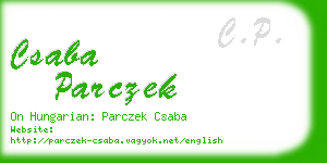 csaba parczek business card